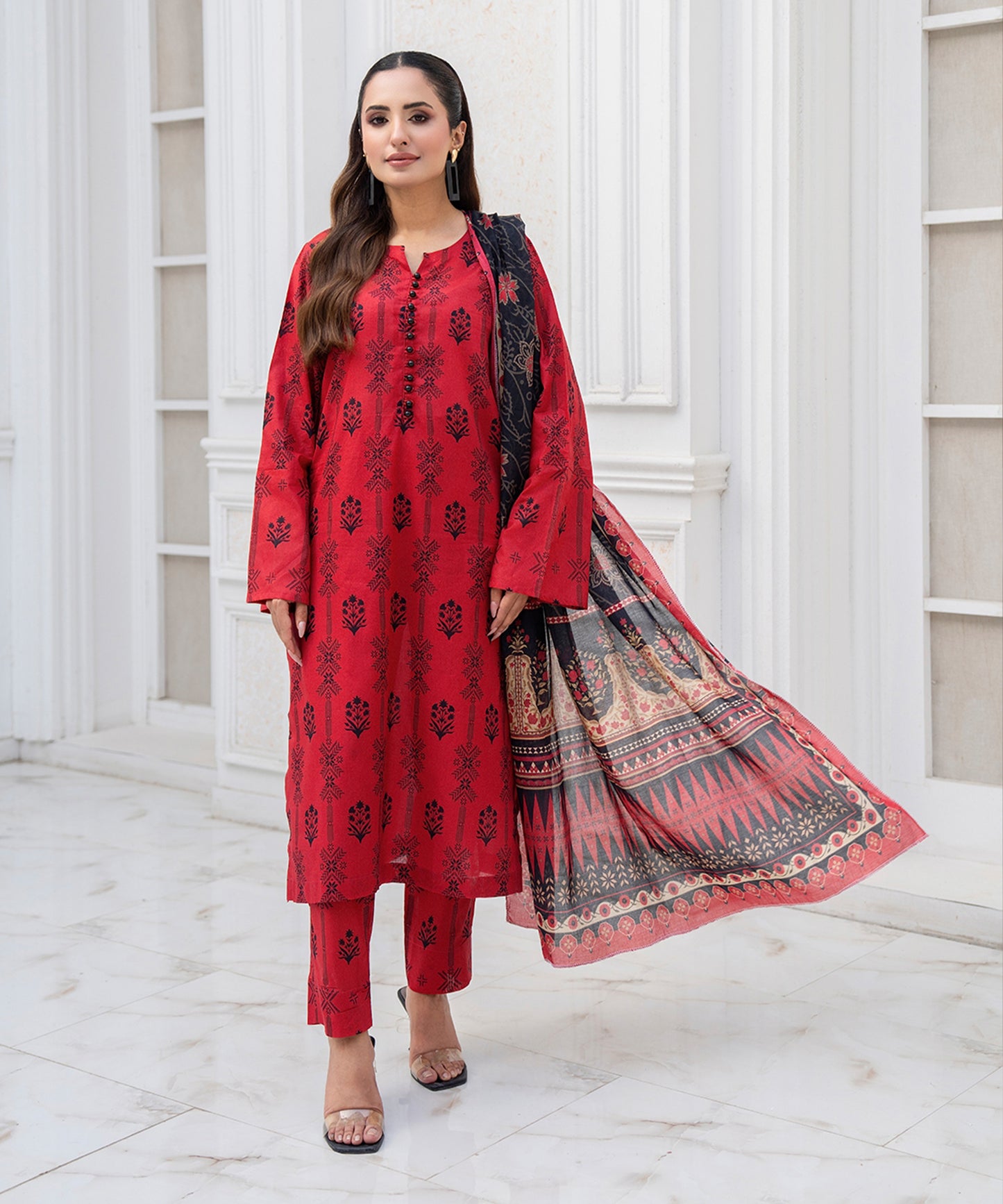 Women Printed 3 Piece Suit - SD1029