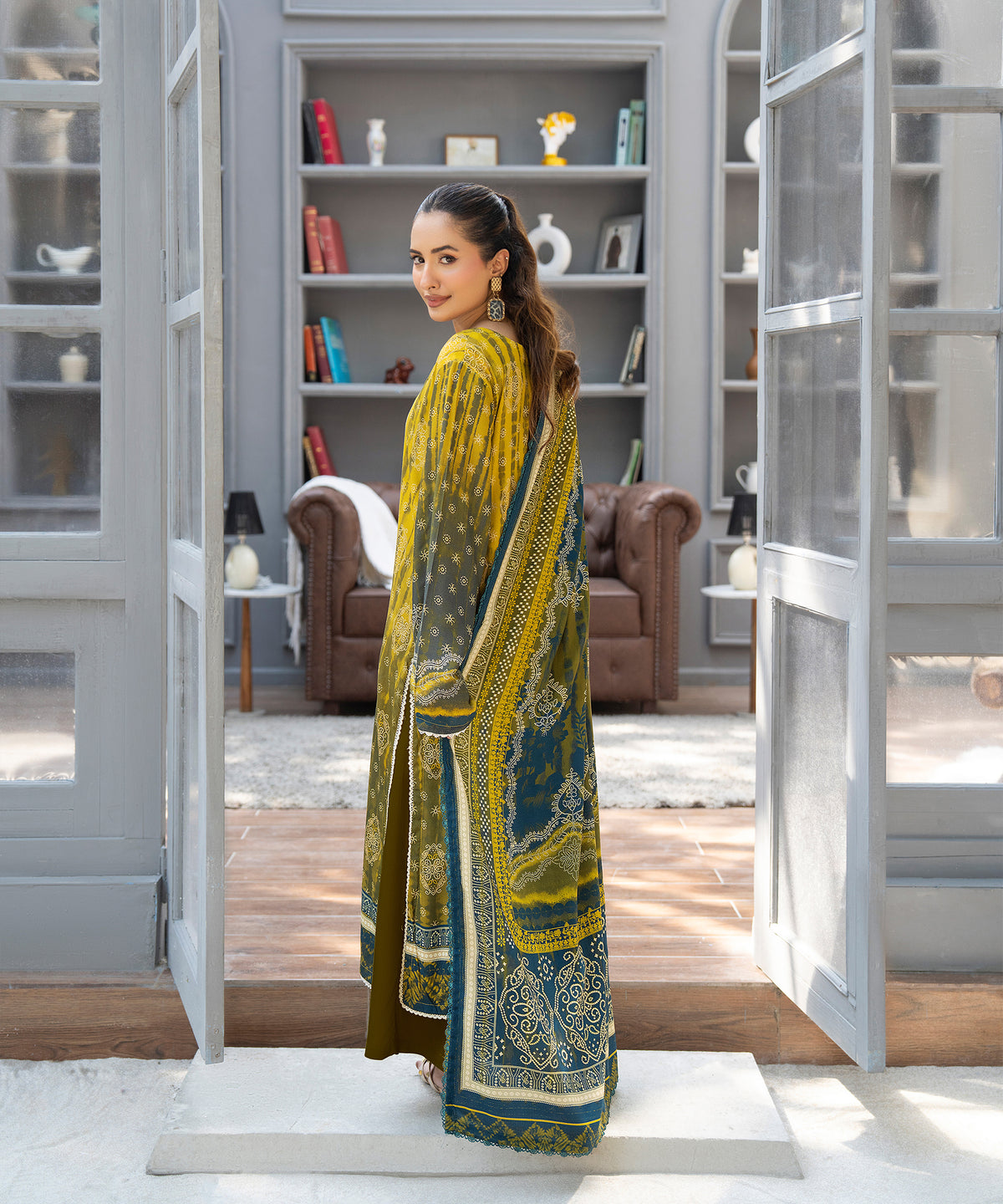 3PC Printed Textured Linen - 2003