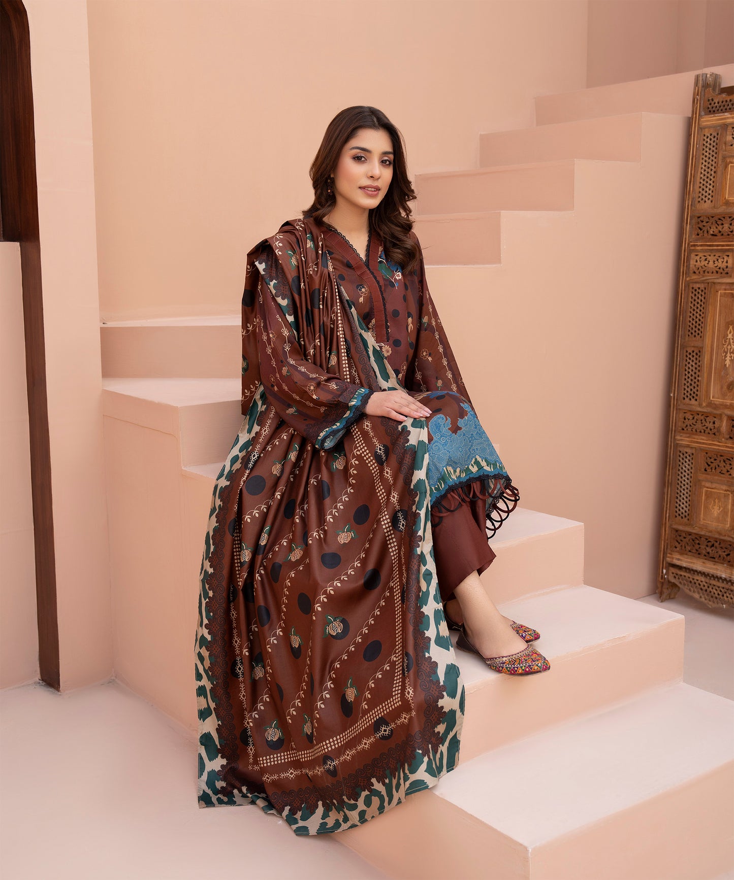 Women Printed 3 Piece Suit - AND138