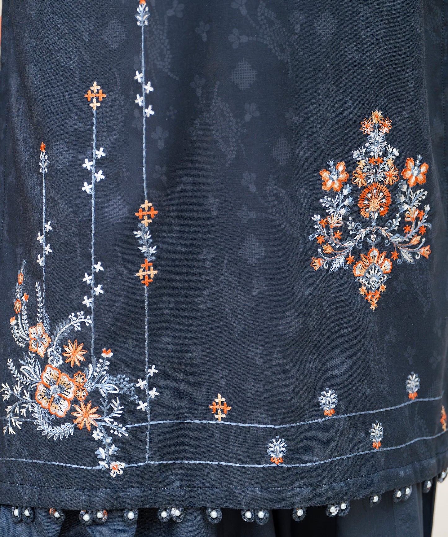 Women Printed Embroidered 3 Piece Suit - CLAC82