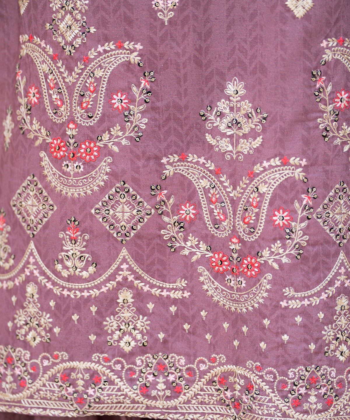 Women Printed Embroidered 3 Piece Suit - CLAC86
