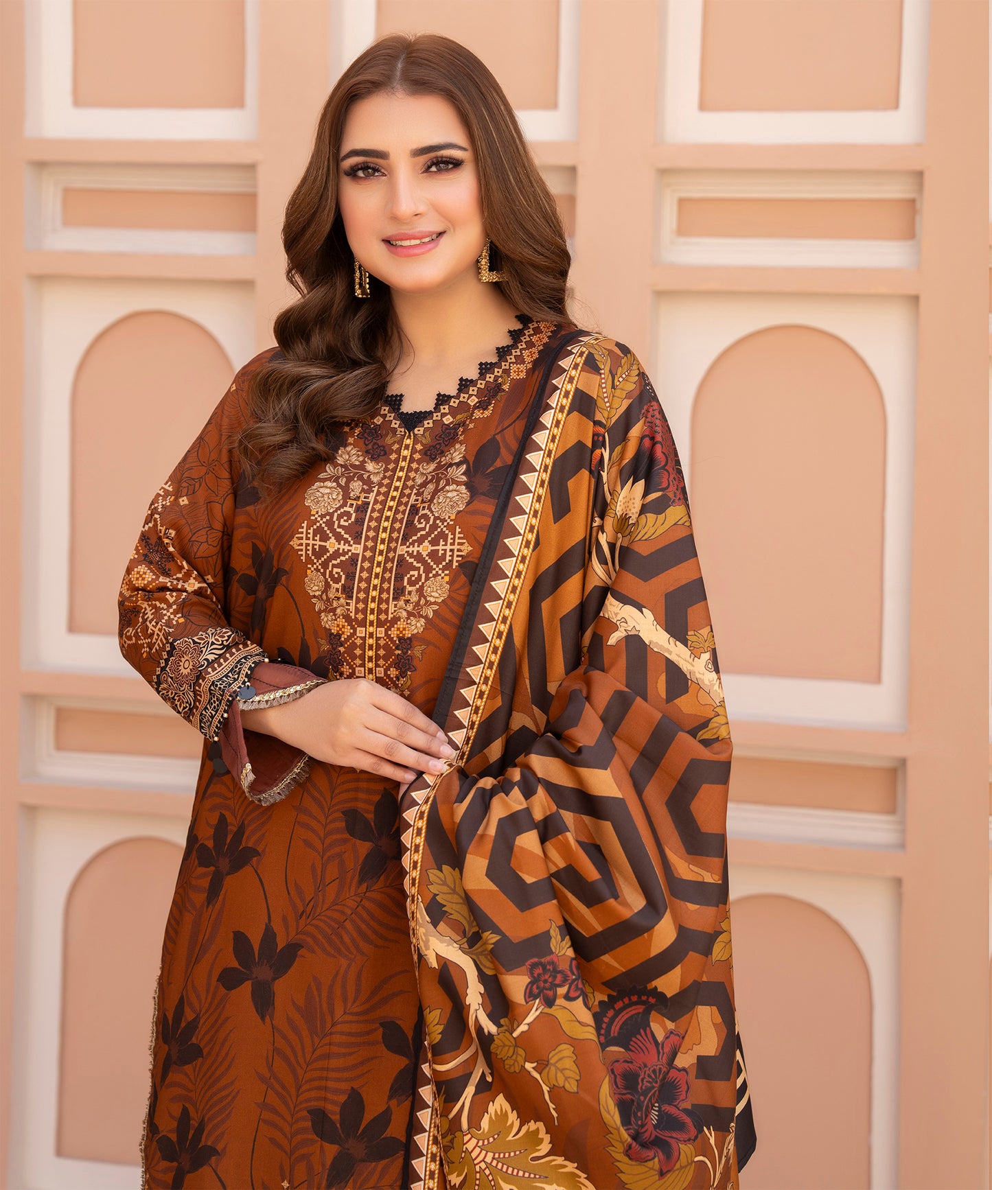 3PC Anarkali Digital Linen 132