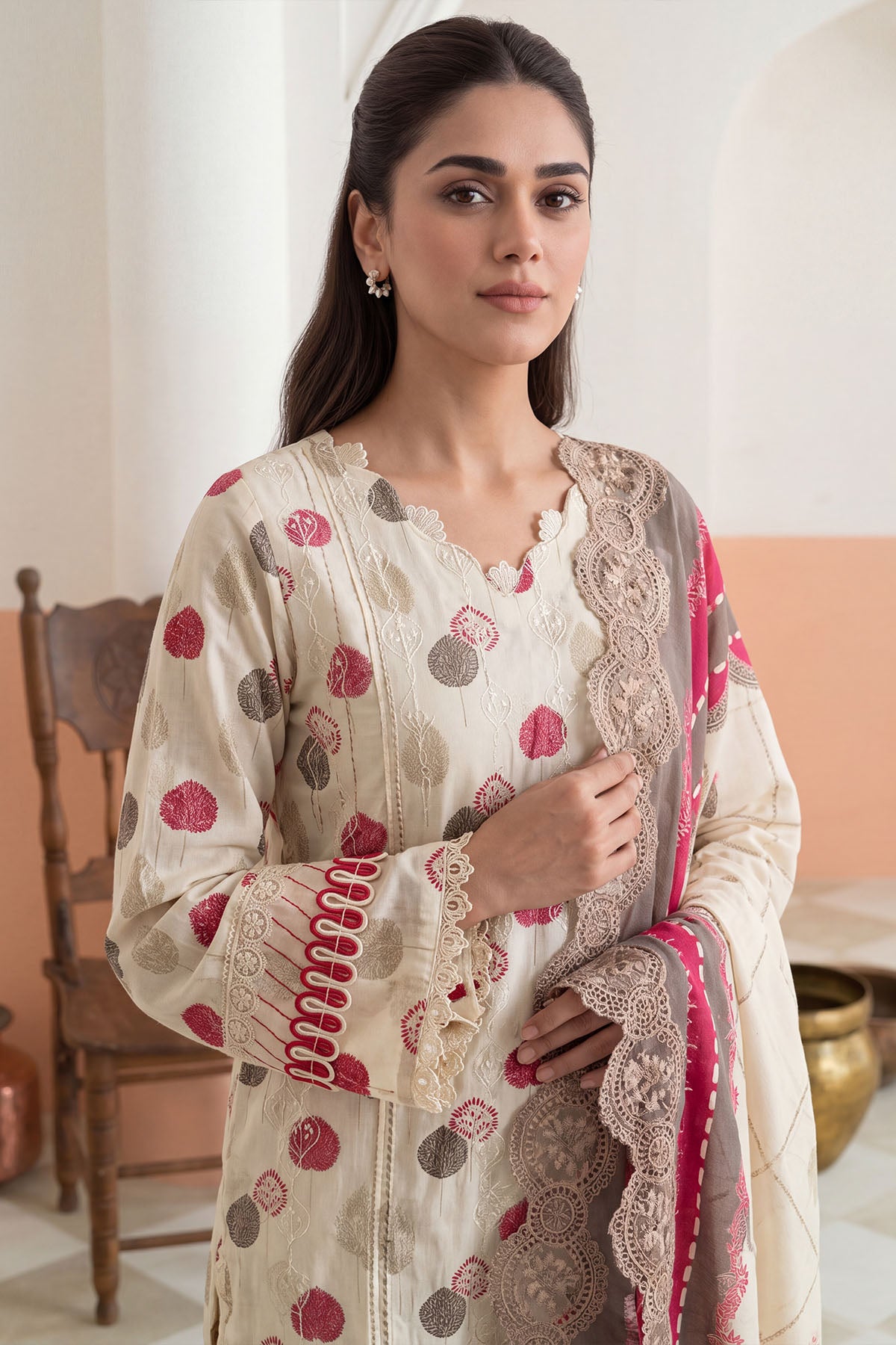 Women Embroidered 3 Piece Suit - CLC666