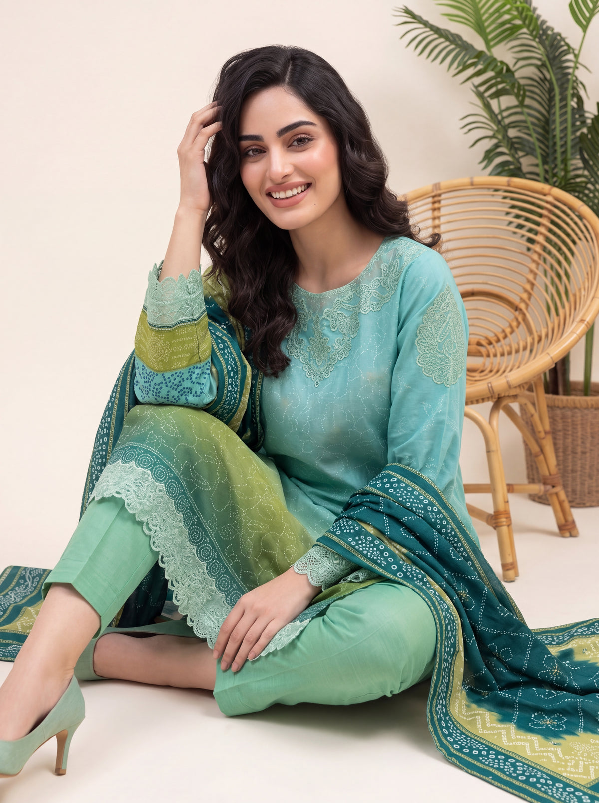Women Embroidered 3 Piece Suit - CLC095