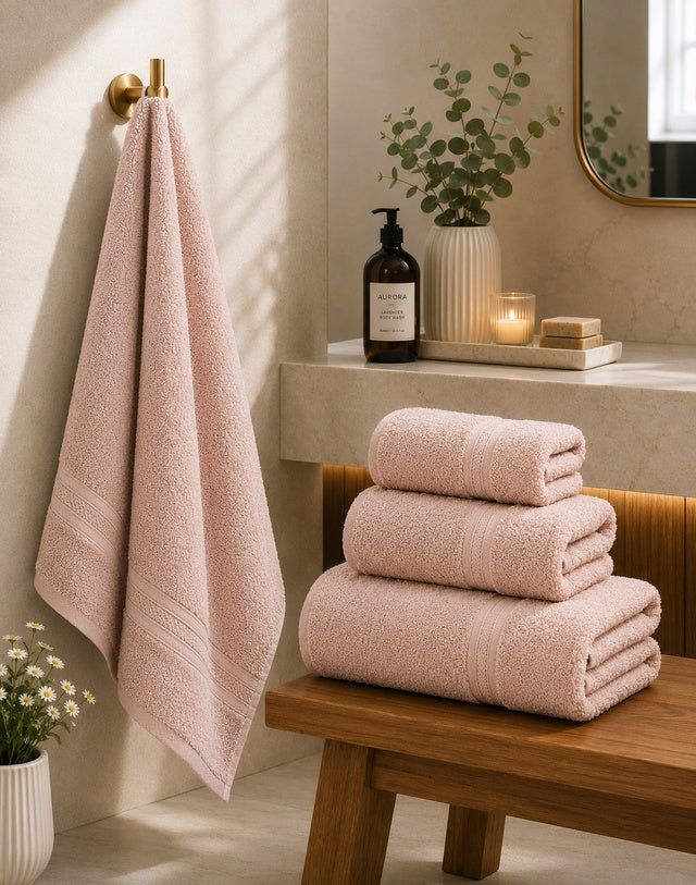 3 Piece Towel Set | Light Pink