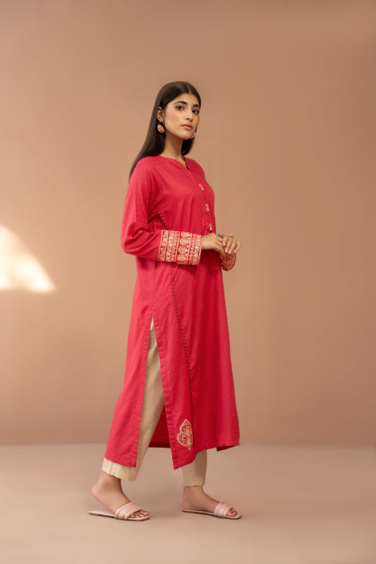 Women Solid Embroidered Shirt - LDS895