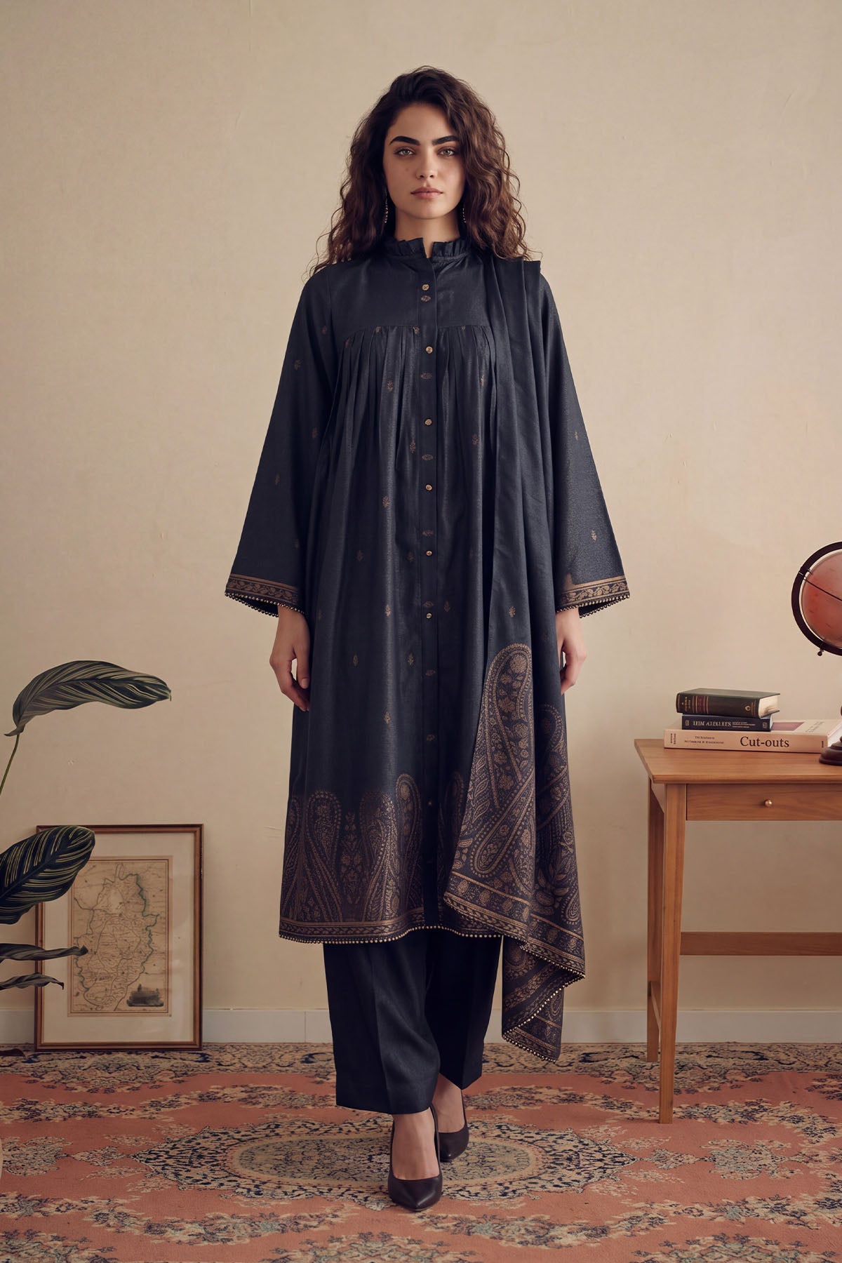 Women Jacquard 3 Piece Suit - JCQ048