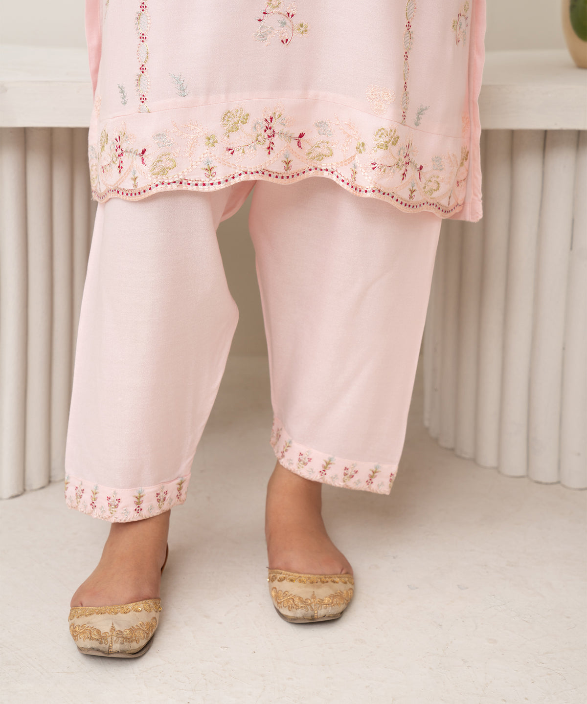 Solid Embroidered Suit - LDS 1017