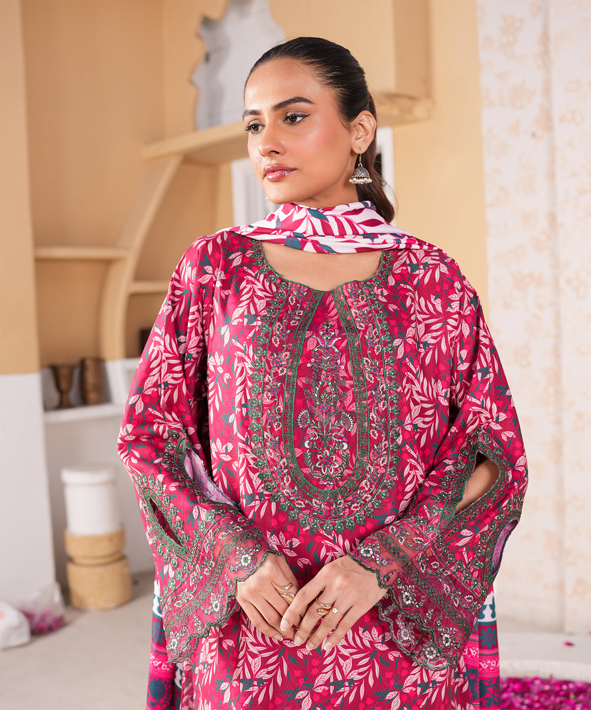Women Printed Embroidered 2 Piece Suit - LDS1066