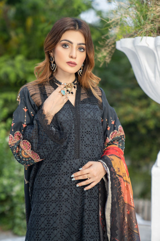 Women Embroidered 4 Piece Suit - QUN10S