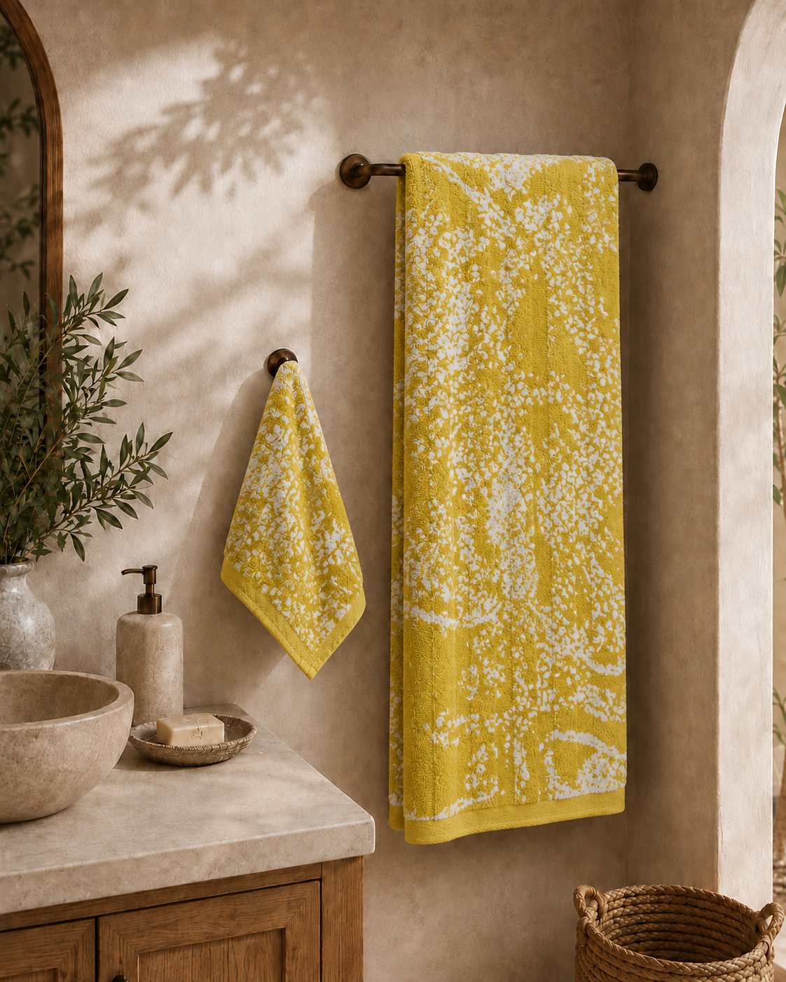 Yarn Dyed Velour Bath Towel - YLW