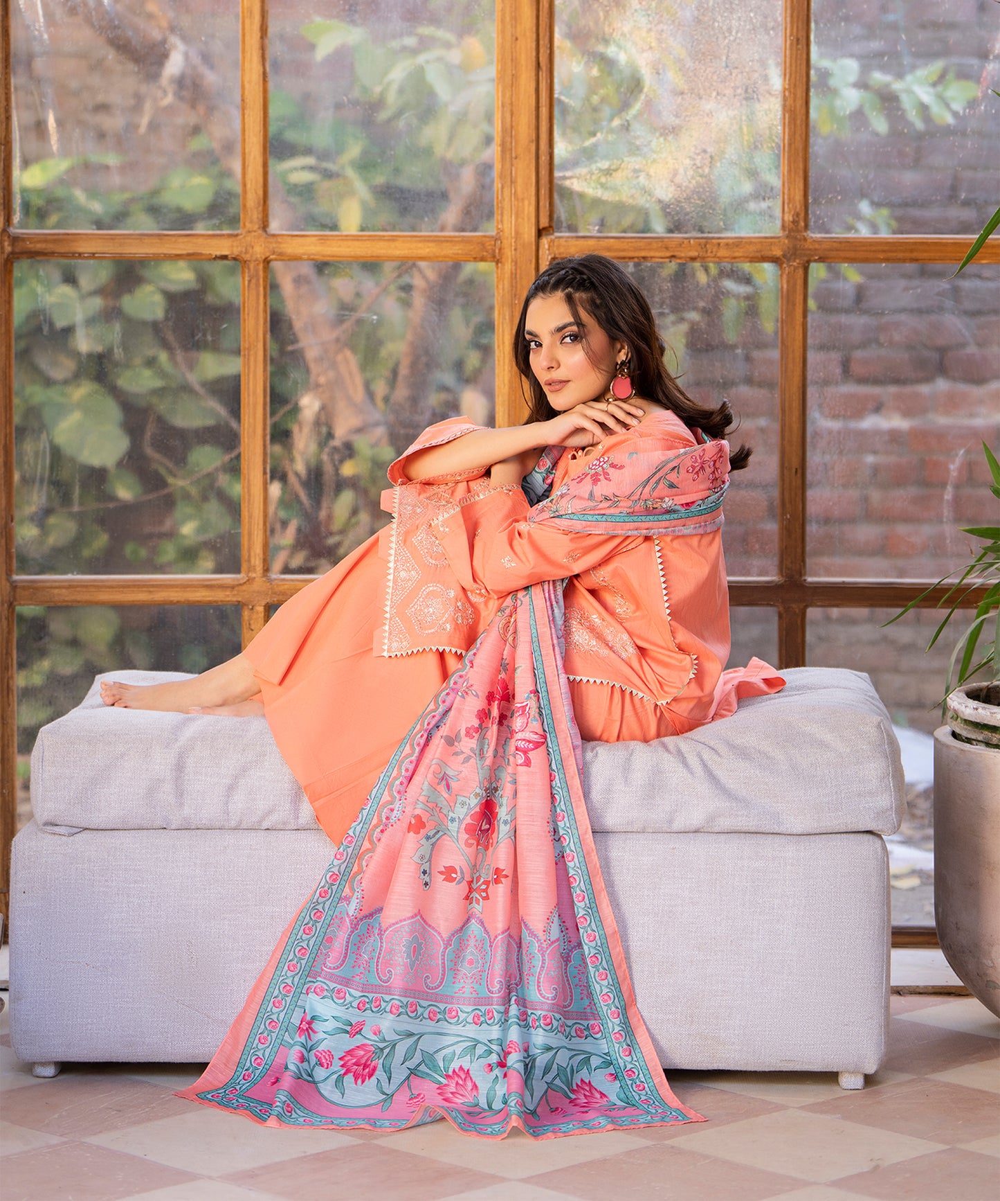 Women Solid Embroidered 3 Piece Suit - ARTY59