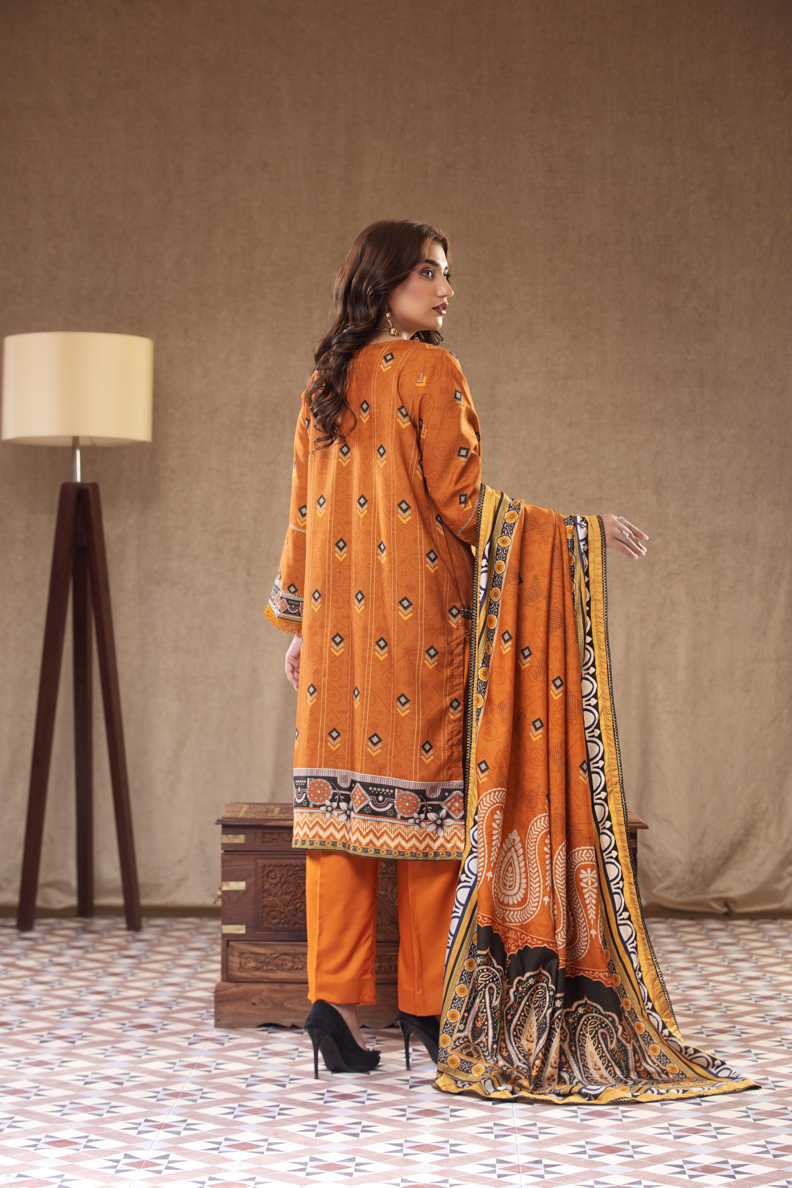 3PC RAW SILK Embroidered -101