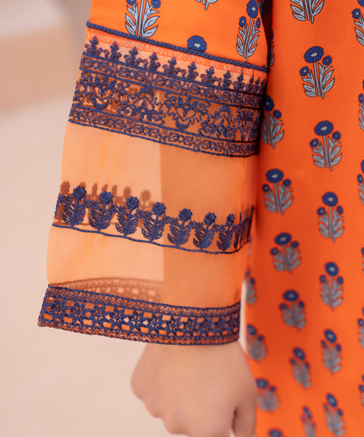 2PC Printed Embroidered Suit - LDS 1029