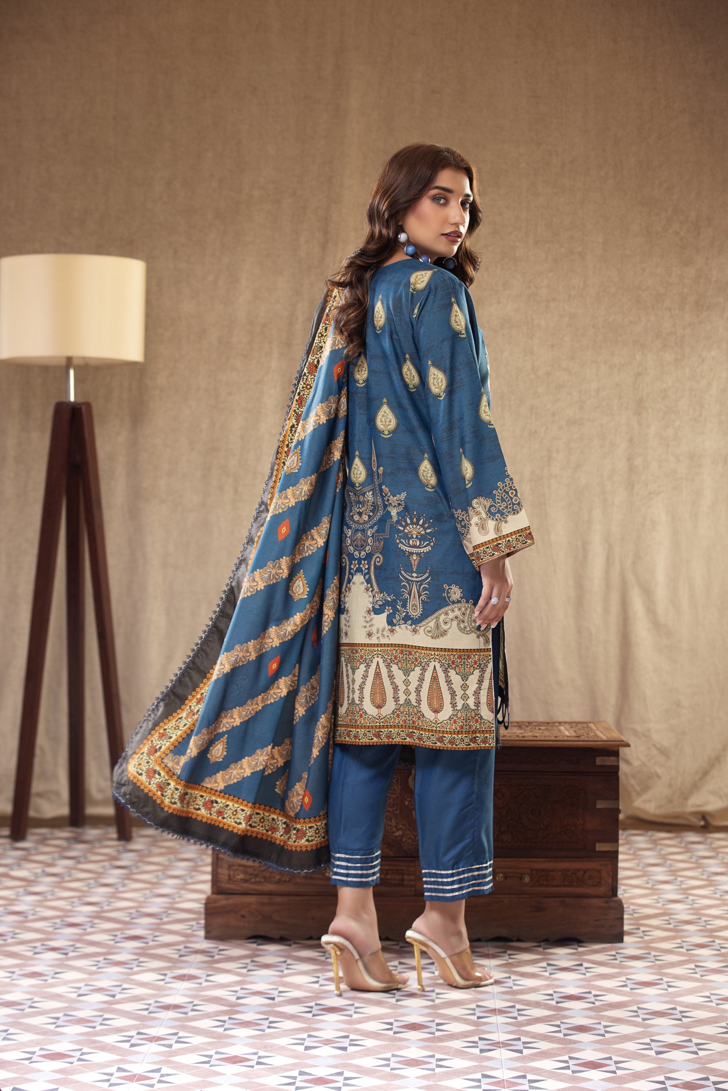 3PC RAW SILK Embroidered -102