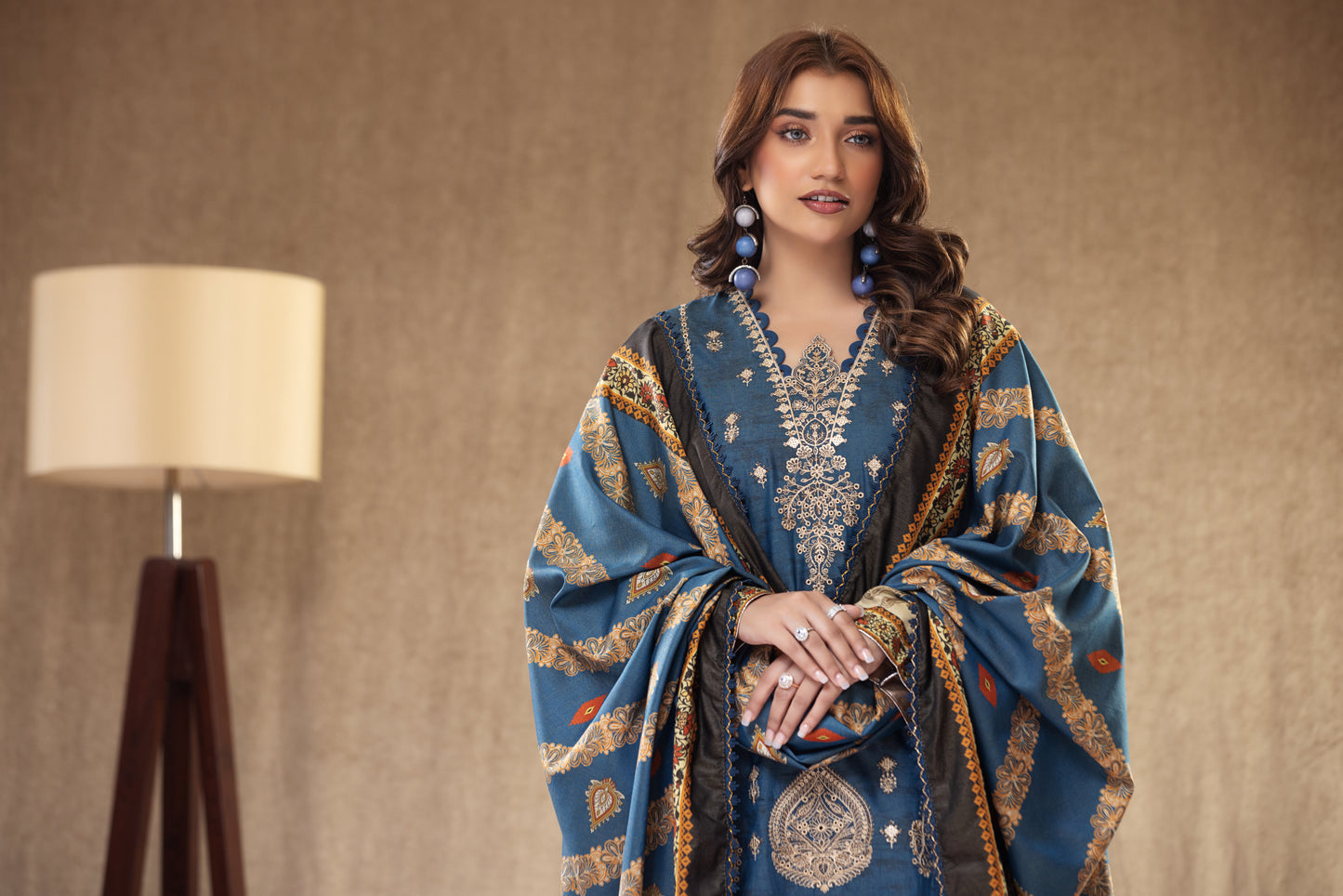 3PC RAW SILK Embroidered -102