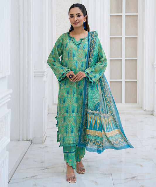 Women Printed 3 Piece Suit - SD1030