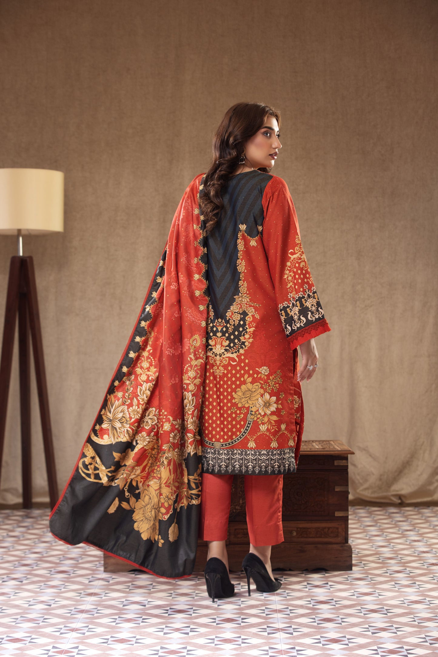 3PC RAW SILK Embroidered -103