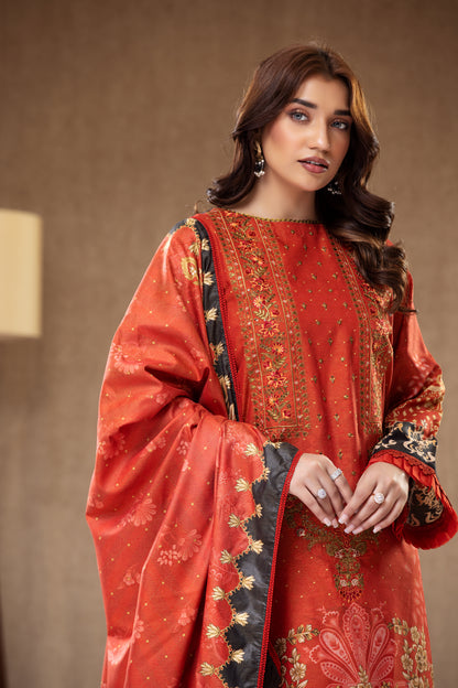 3PC RAW SILK Embroidered -103