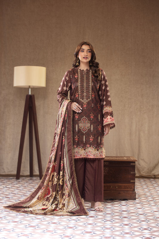 3 Piece RAW SILK Embroidered -104