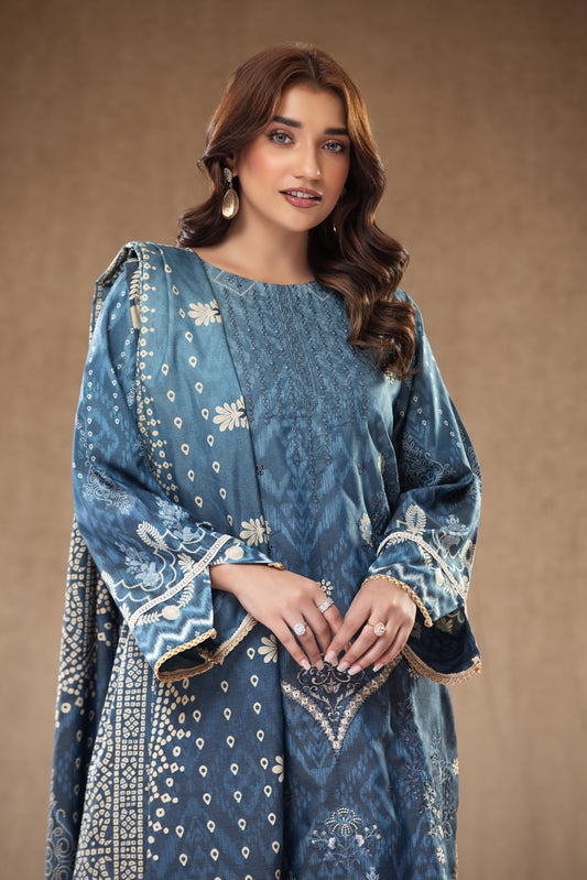 3 Piece RAW SILK Embroidered -105