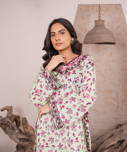2PC Printed Embroidered Suit - LDS 1069