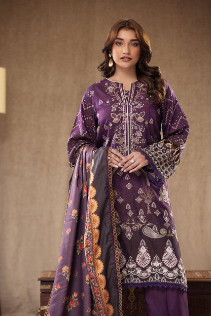 3PC RAW SILK Embroidered -106