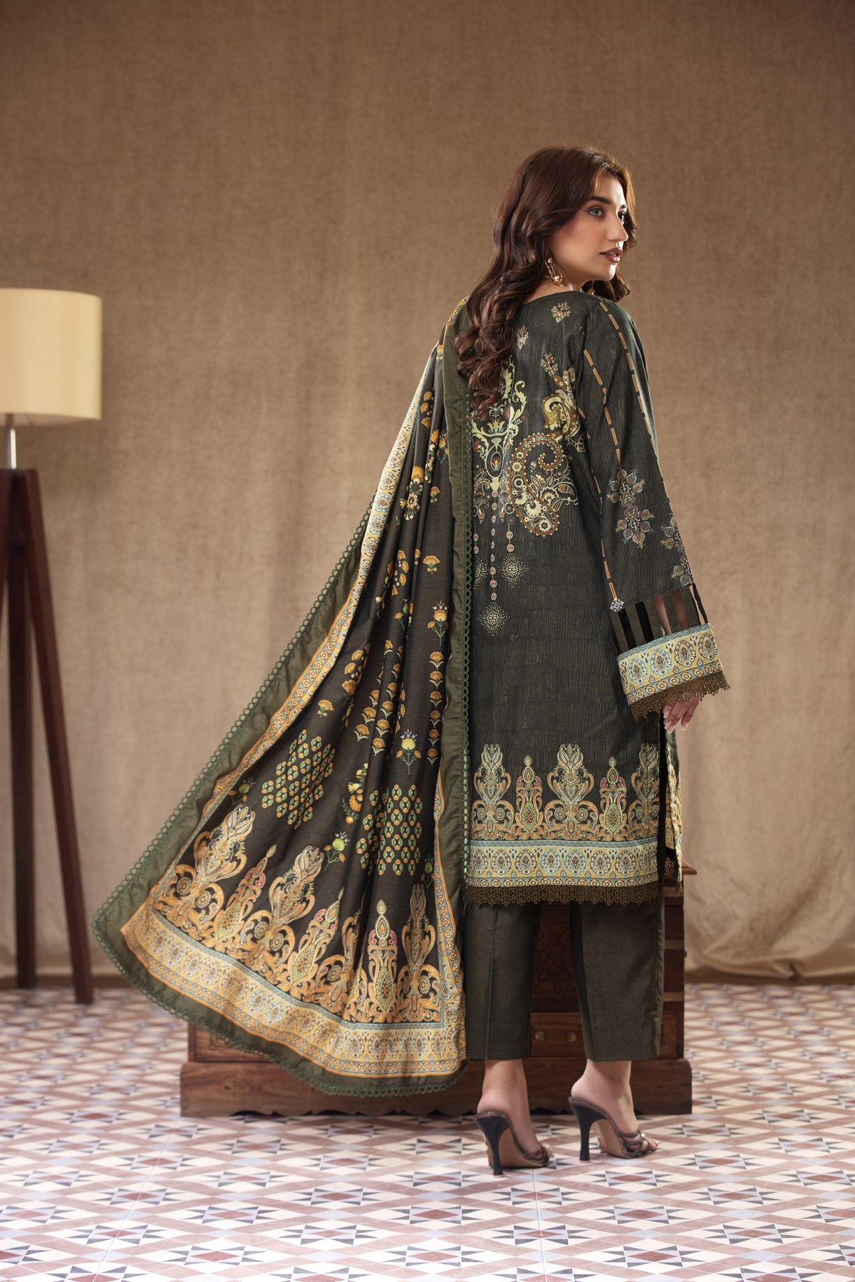 3 Piece RAW SILK Embroidered -107