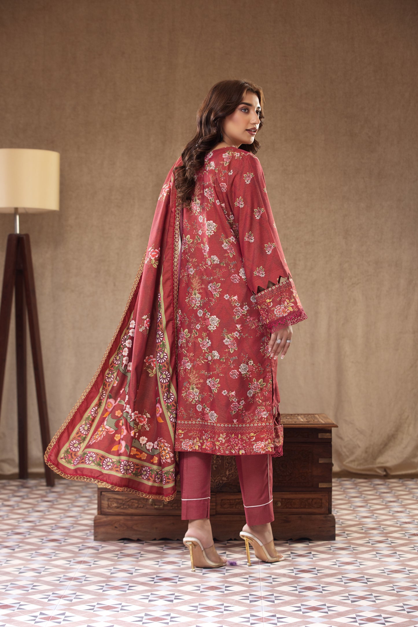 3 Piece RAW SILK Embroidered -109