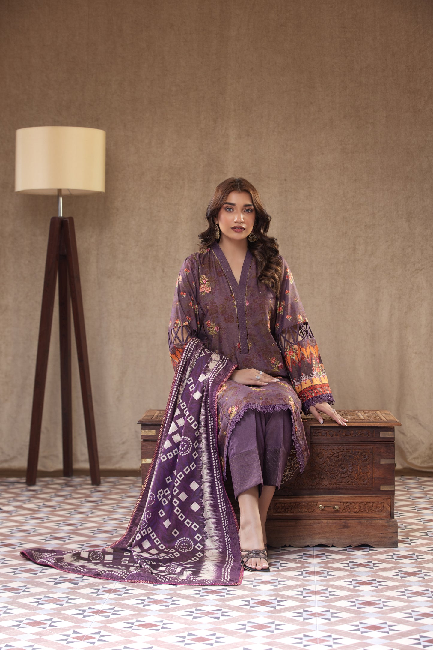 3 Piece RAW SILK Embroidered -110