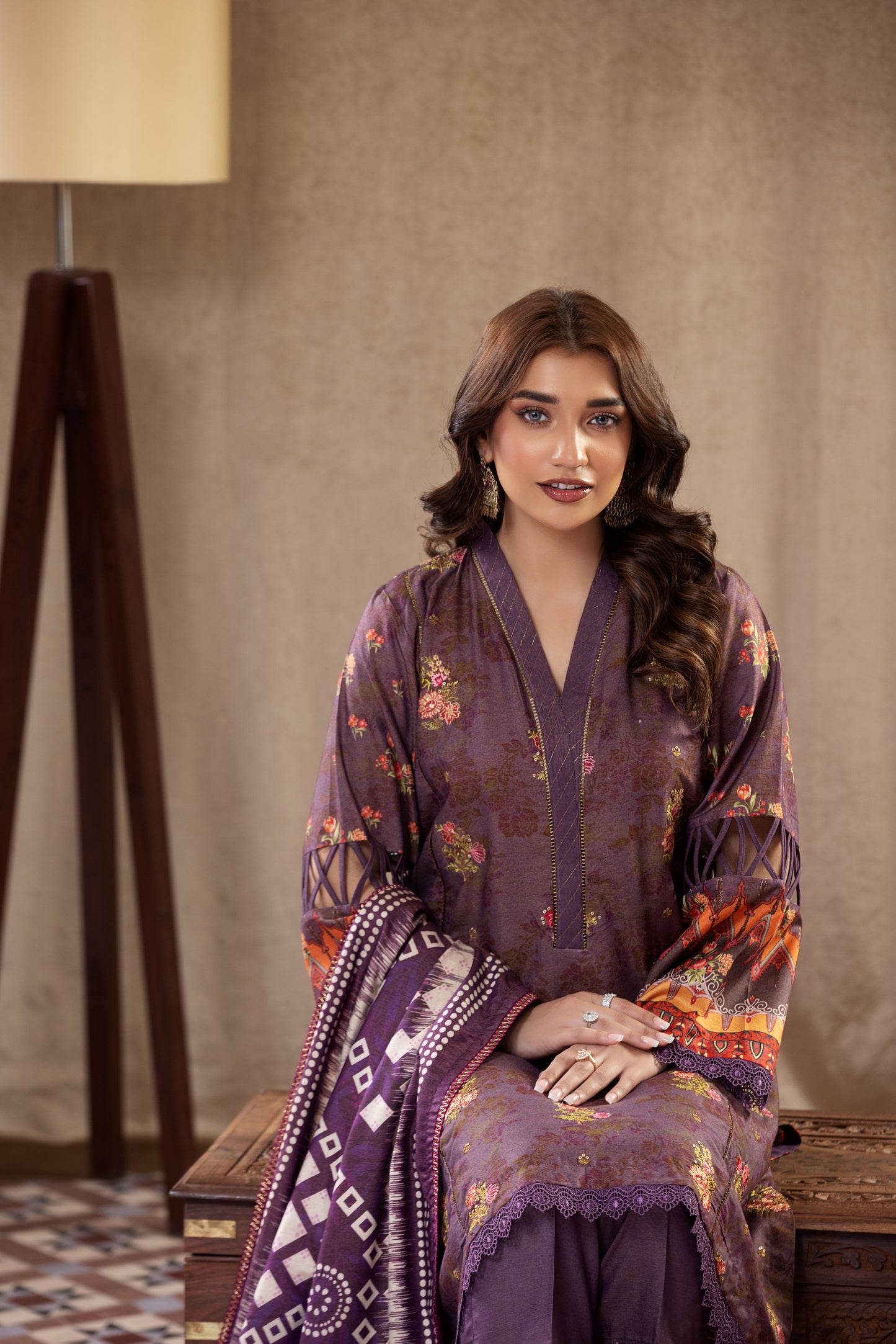 3 Piece RAW SILK Embroidered -110