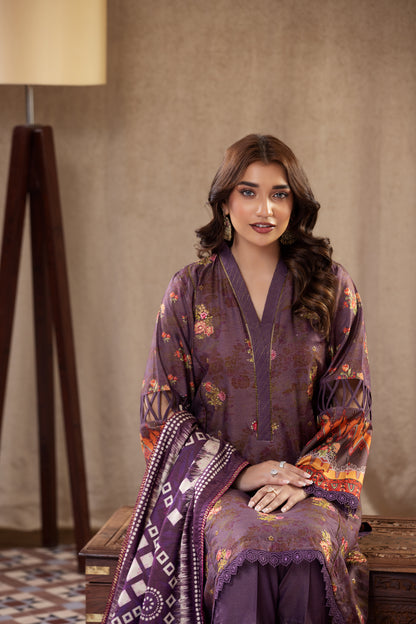 3 Piece RAW SILK Embroidered -110