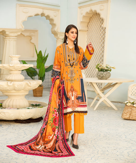 3 Piece Digital Khaddar Embroidered -131