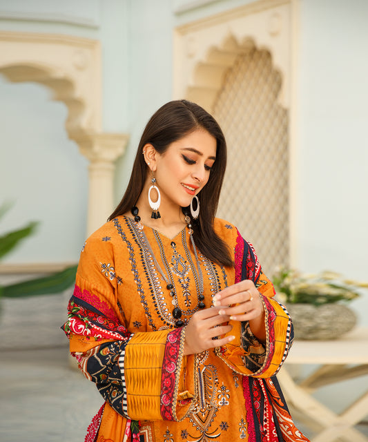 3 Piece Digital Khaddar Embroidered -131