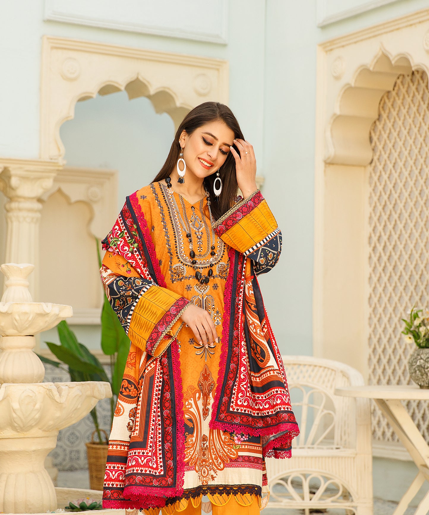 3 Piece Digital Khaddar Embroidered -131