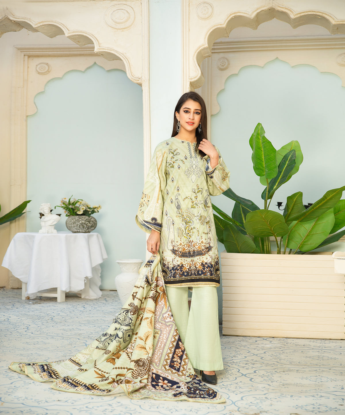 3 Piece Digital Khaddar Embroidered -132
