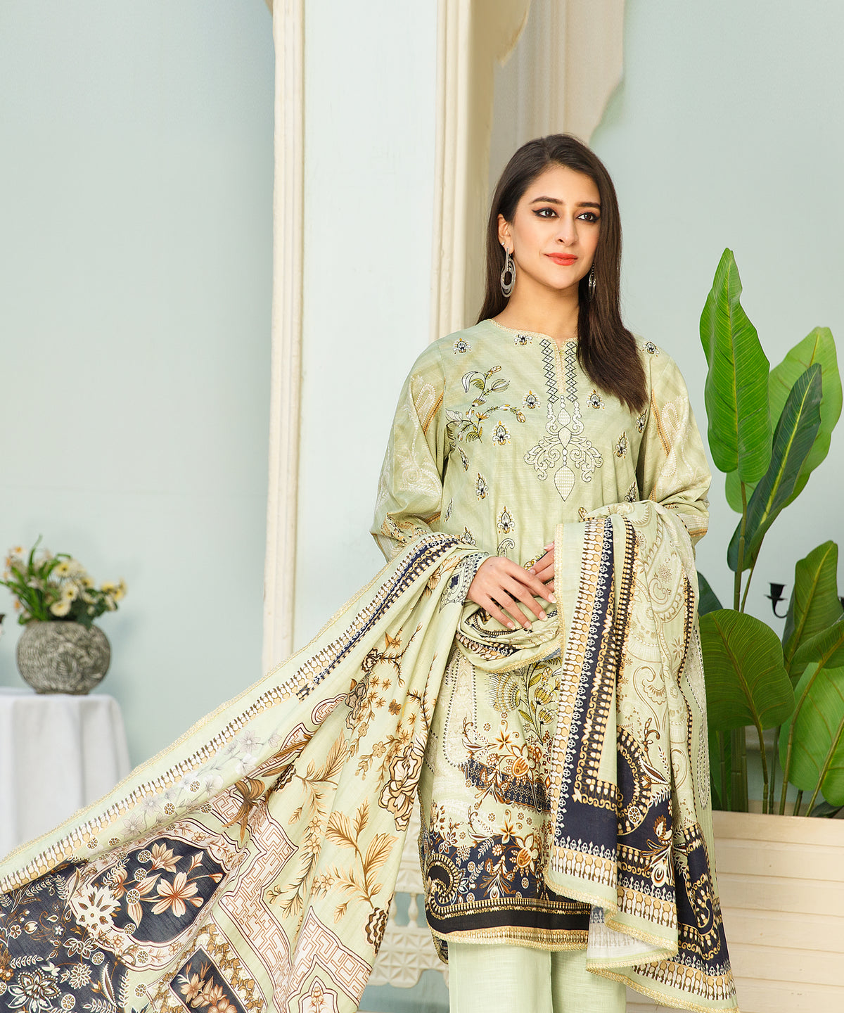 3 Piece Digital Khaddar Embroidered -132