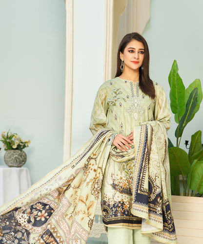 3 Piece Digital Khaddar Embroidered -132