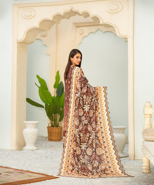 3 Piece Digital Khaddar Embroidered -133