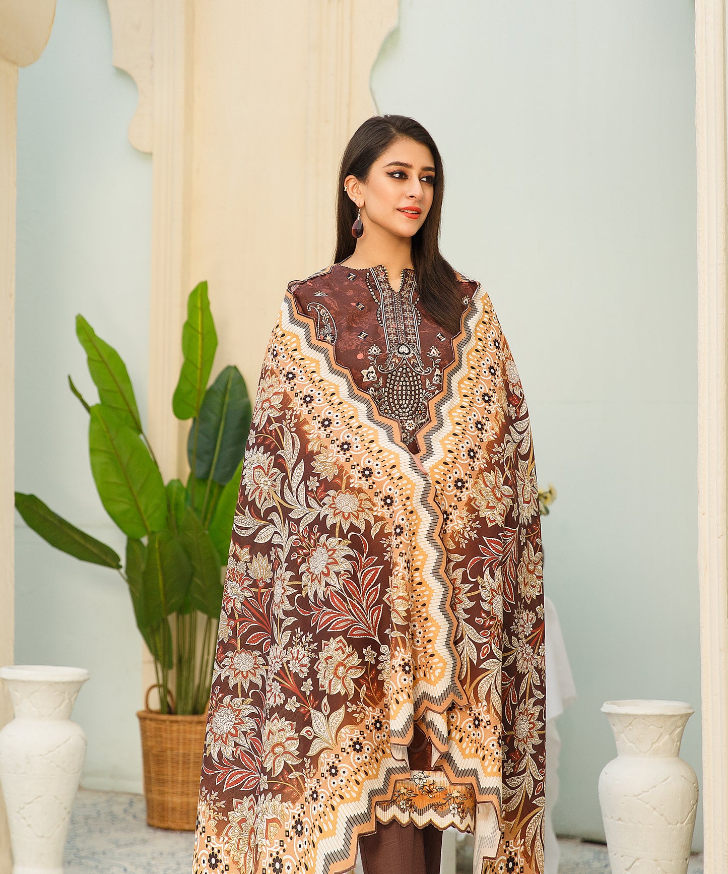 3 Piece Digital Khaddar Embroidered -133