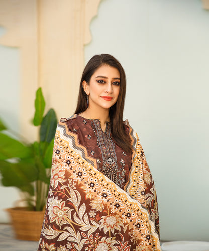 3 Piece Digital Khaddar Embroidered -133
