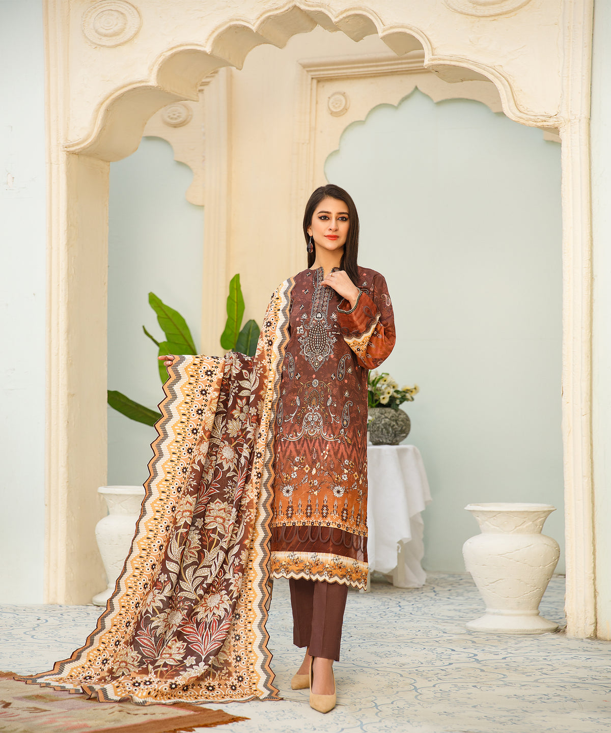 3 Piece Digital Khaddar Embroidered -133