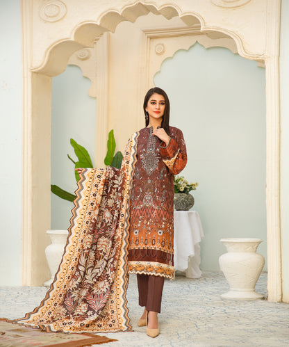 3 Piece Digital Khaddar Embroidered -133