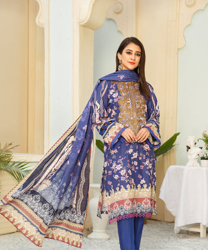 3 Piece Digital Khaddar Embroidered -134