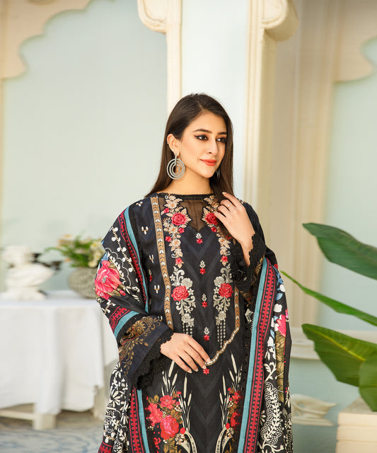 3 Piece Digital Khaddar Embroidered -135