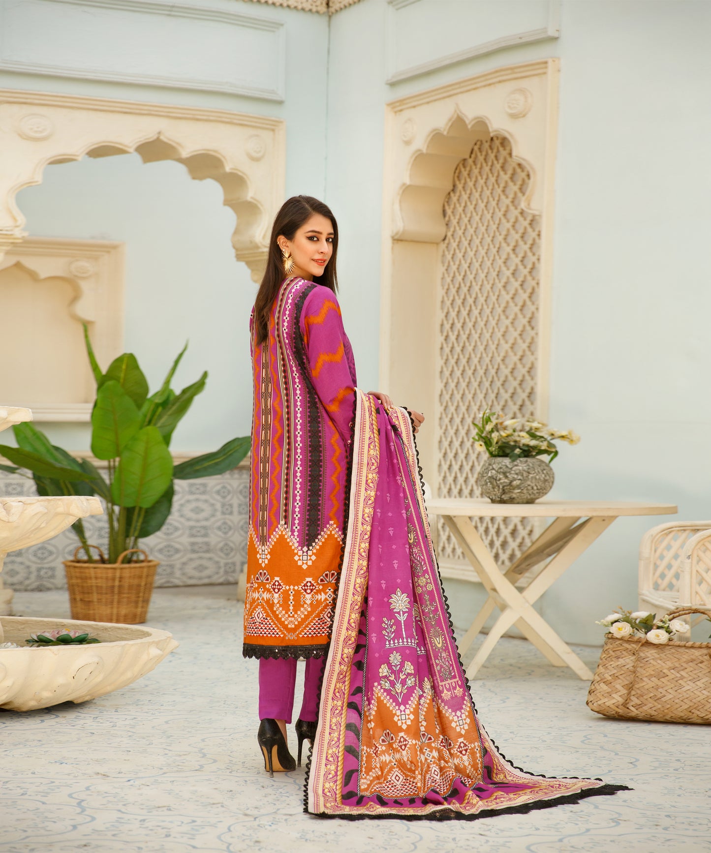 3 Piece Digital Khaddar Embroidered -136