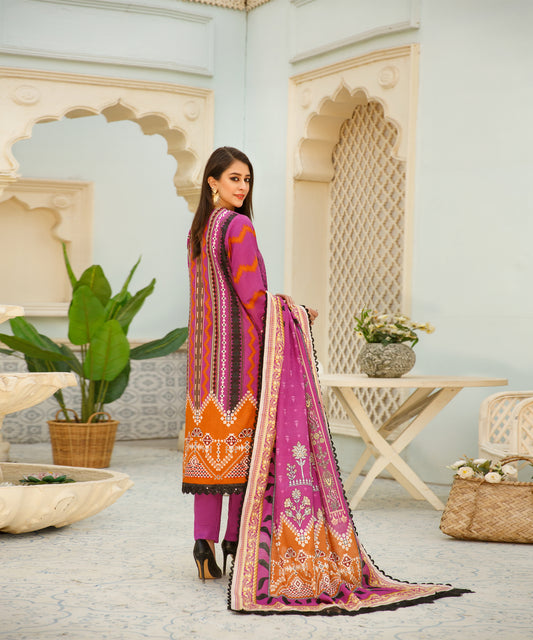 3 Piece Digital Khaddar Embroidered -136