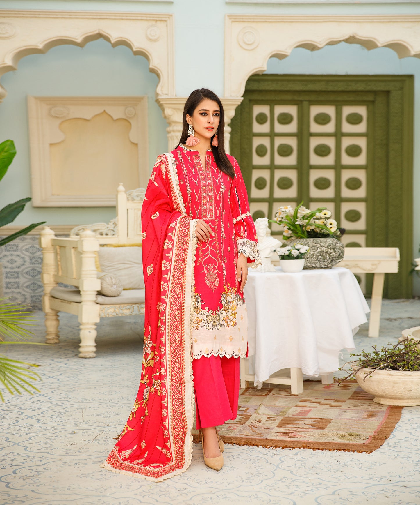 3 Piece Digital Khaddar Embroidered -137