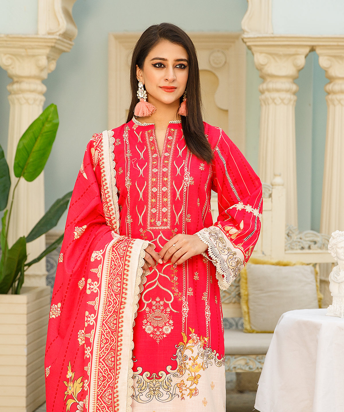 3 Piece Digital Khaddar Embroidered -137