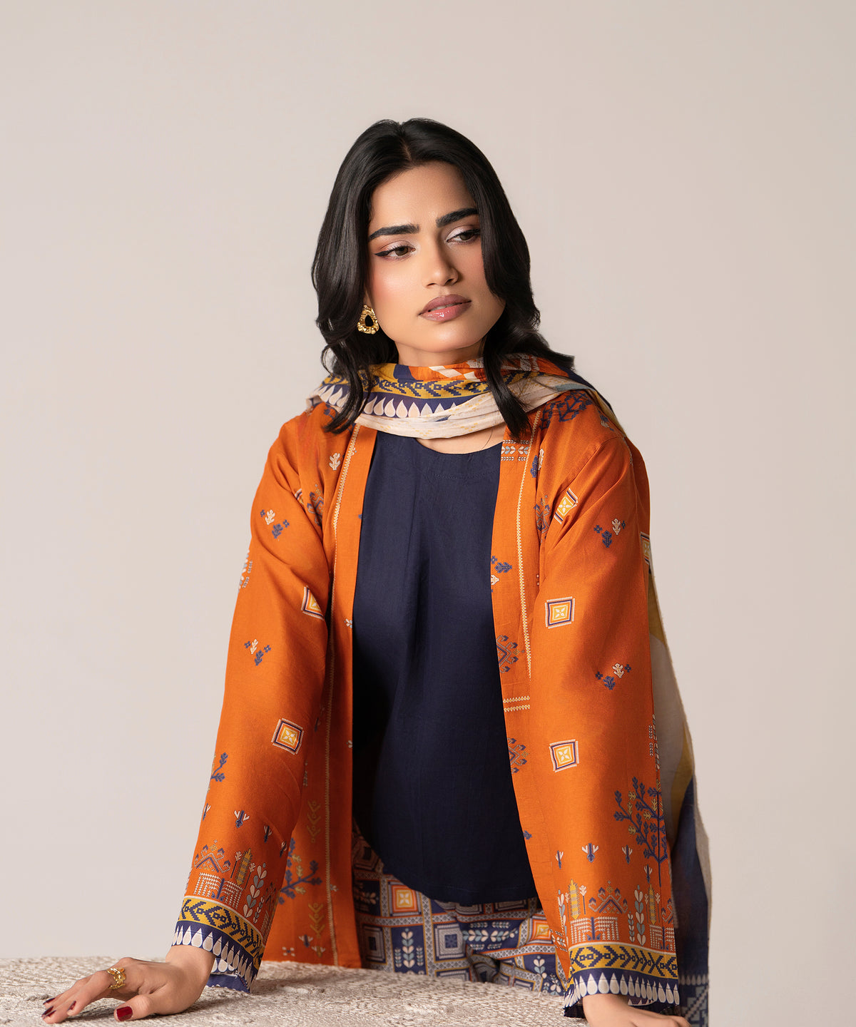 Women Printed 3 Piece Suit - DTD138